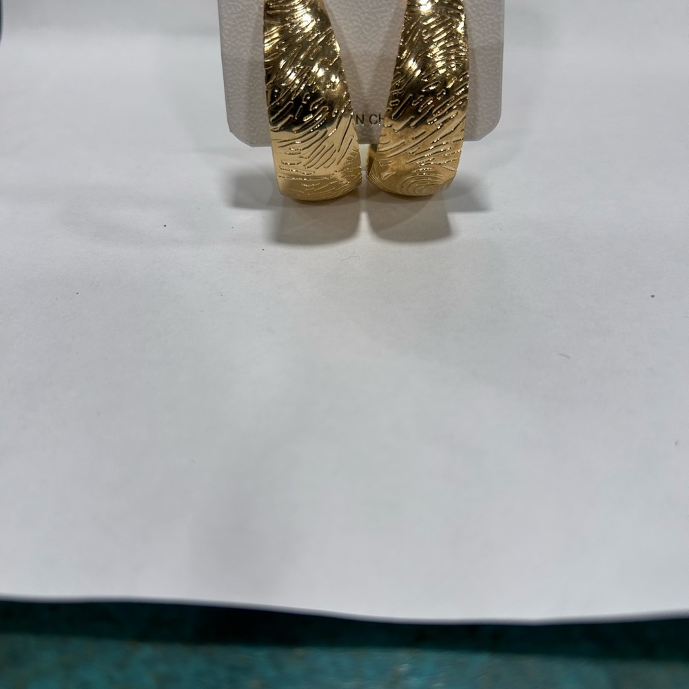 Gold Textured Hoop Earrings
